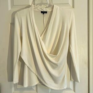 Draped front sweater